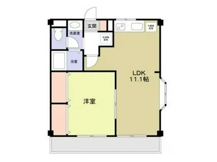 こうやま(1LDK/3階)の間取り写真