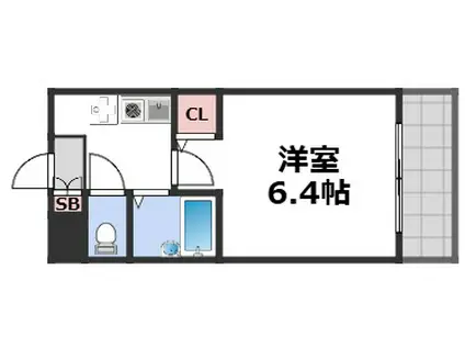 ラッキーセンター河堀口(1K/6階)の間取り写真