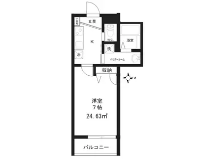 アヴェニール・クレール(1K/2階)の間取り写真