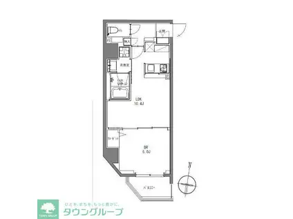 LA DOUCEUR大森山王(1LDK/6階)の間取り写真