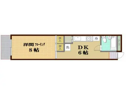 クレセントヴィラ愛信II(1DK/3階)の間取り写真