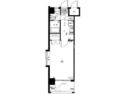 ピュアドームエクザ薬院(1K/8階)の間取り写真