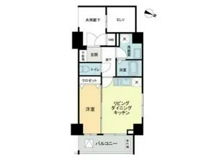 プレセダン板橋本町(1DK/2階)の間取り写真