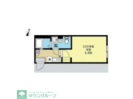 C.B.GREY.東林間(1K/2階)の間取り写真