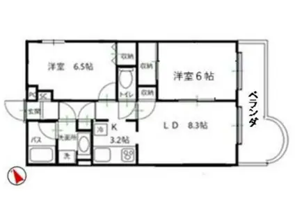 ガーデンパレス関町(2LDK/1階)の間取り写真