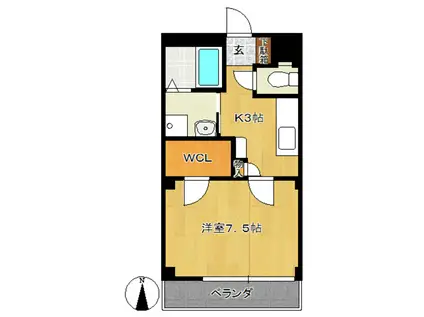 メゾン・イズミ(1K/1階)の間取り写真