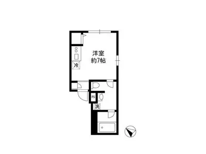 コーラルレジデンス東京(ワンルーム/2階)の間取り写真