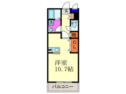 セジュール城南(ワンルーム/1階)の間取り写真
