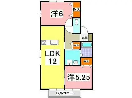 エスぺランス西神戸 A・B(2LDK/2階)の間取り写真