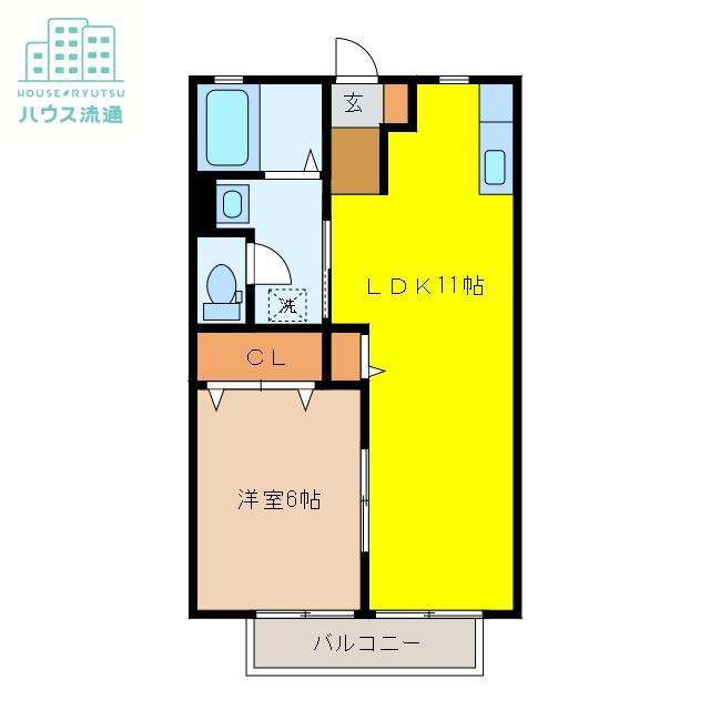 メゾン大石C(1LDK/2階)の間取り写真