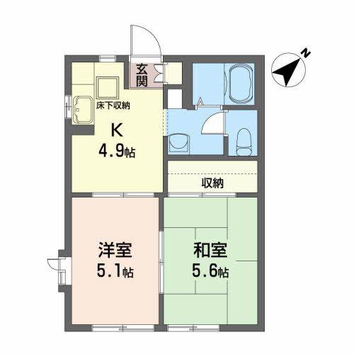 ファイン大富(2K/1階)の間取り写真