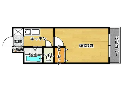 リゲール箱崎(1K/5階)の間取り写真