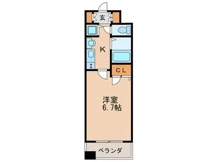 プレサンス泉セントマーク(1K/4階)の間取り写真