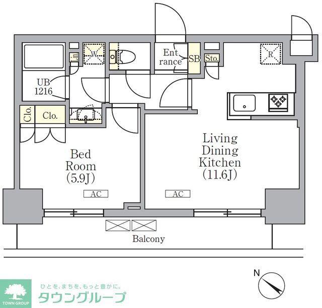 ORSUS 三ノ輪(1LDK/4階)の間取り写真