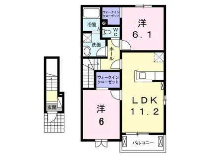 シーサイドヒルB棟(2LDK/2階)の間取り写真