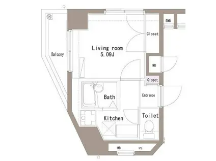 ヴェローナ品川中延(1K/6階)の間取り写真