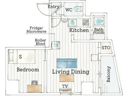 パ-クヒルズ美園(1DK/5階)の間取り写真