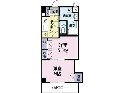 メゾンプリエール(2K/2階)の間取り写真