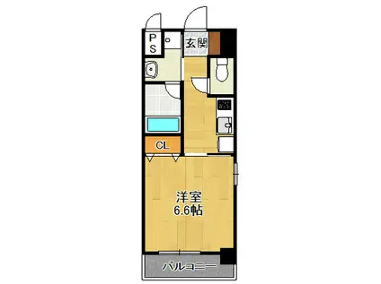 キセラコートWAKO(1K/2階)の間取り写真