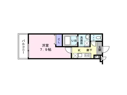 パル堺北花田1番館(1K/2階)の間取り写真