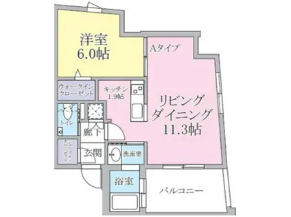 シェモア・オー(1LDK/2階)の間取り写真