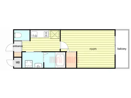 OCTA青木(1K/3階)の間取り写真