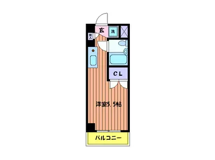 ONES RESIDENSE立川錦町(1K/3階)の間取り写真