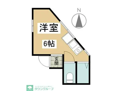 コーポ青木第7(1K/2階)の間取り写真