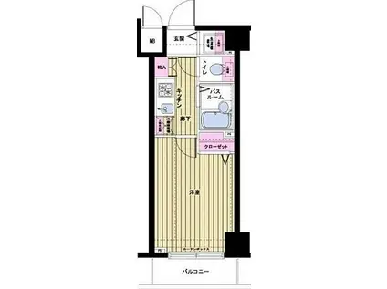 トーシンフェニックス日本橋蛎殻町(1K/5階)の間取り写真