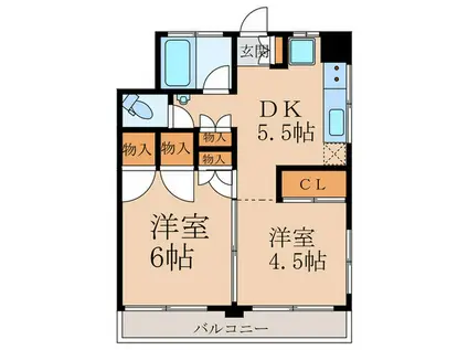 伊達マンシヨン(2DK/4階)の間取り写真