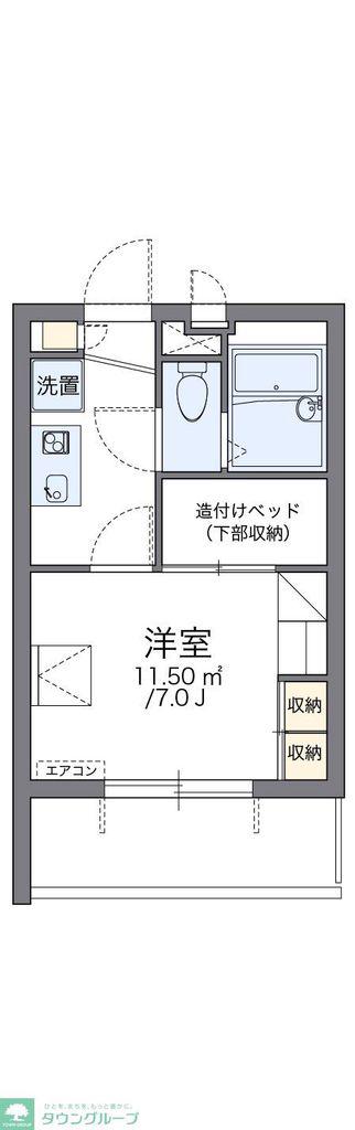 レオパレス南花園J1(1K/3階)の間取り写真