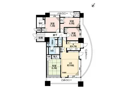 トーカンジェネラス青森駅前(4LDK/13階)の間取り写真