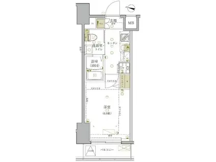 GROWS NISHI YOKOHAMAII(1K/6階)の間取り写真