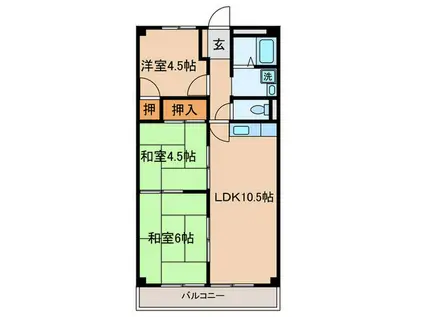 セジュールヒロ(3LDK/5階)の間取り写真