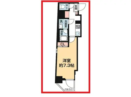 アゼスト浅草(ワンルーム/6階)の間取り写真