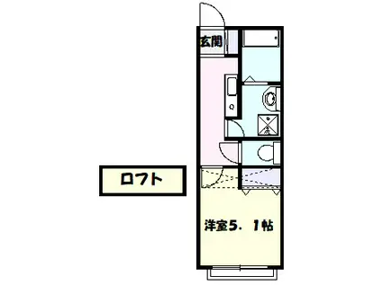 アパートメント枡形NO.1(1K/2階)の間取り写真