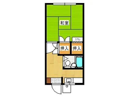 コーポ玉川(1K/2階)の間取り写真