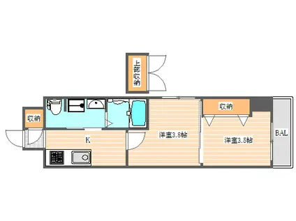 NO.67 BENEFIT 21 博多(2K/5階)の間取り写真