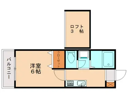レンブランサ若宮IIB棟(1K/1階)の間取り写真