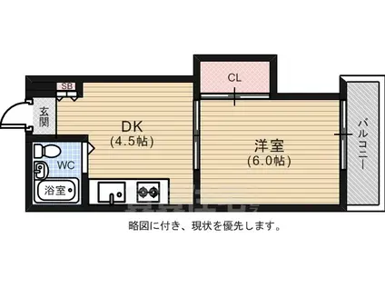 レジデンス楠木(1DK/3階)の間取り写真