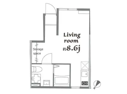 PARKSIDE RESIDENCE CHITOKARA(ワンルーム/1階)の間取り写真