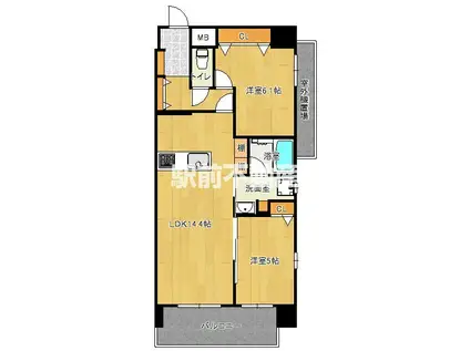 THE SQUARE・ROYAL TER(2LDK/6階)の間取り写真