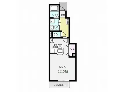 メゾンSMILE2(ワンルーム/1階)の間取り写真