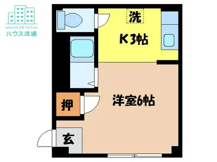 ビジュールOK(1K/1階)の間取り写真