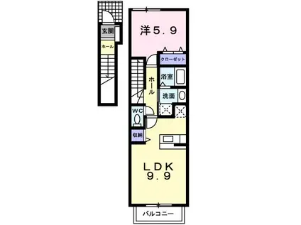 オリンピック(1LDK/2階)の間取り写真
