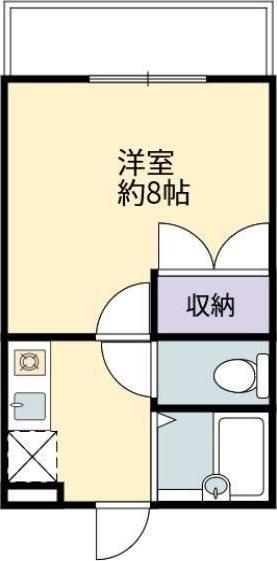 リバーサイド市川(1K/1階)の間取り写真