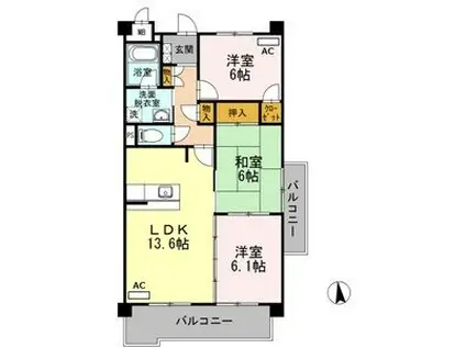 ヴォーリバージュIII(3LDK/2階)の間取り写真