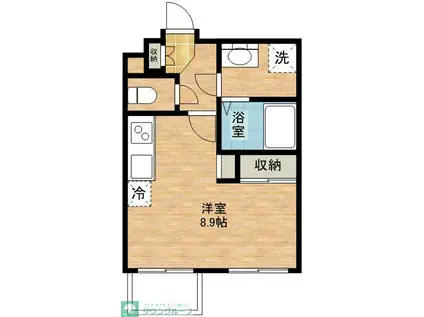 ドゥーヴ八王子堀之内(ワンルーム/3階)の間取り写真