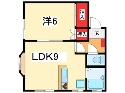 スペリオール白山浦(1LDK/1階)の間取り写真