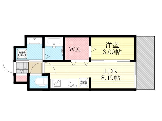 WORVE吹田江坂(1LDK/6階)の間取り写真